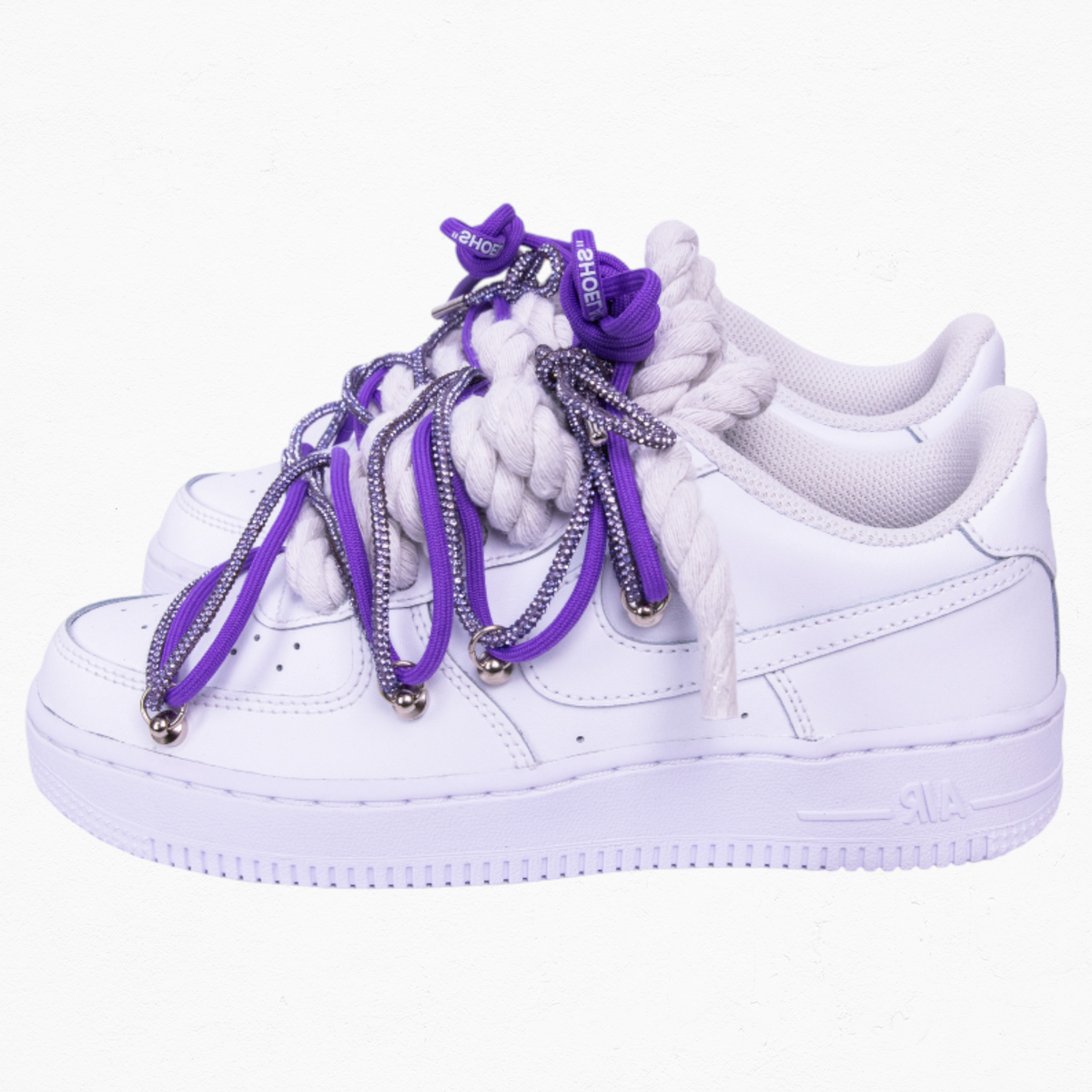 Custom Air Force 1 White "Purple Diamond Overlace"