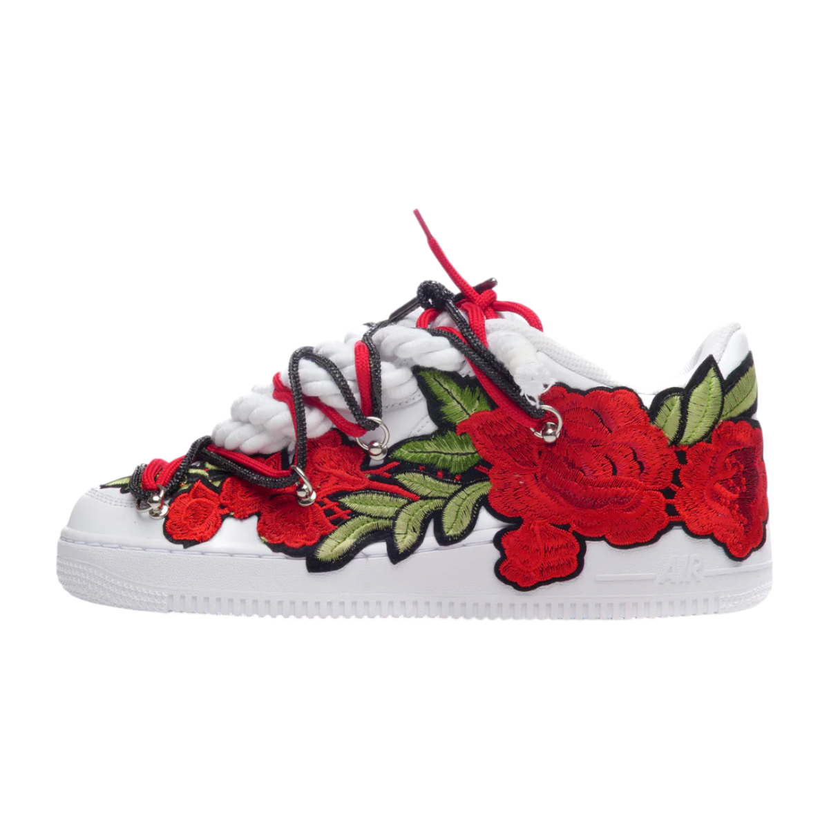 Custom Air Force 1 White "Red Flower"