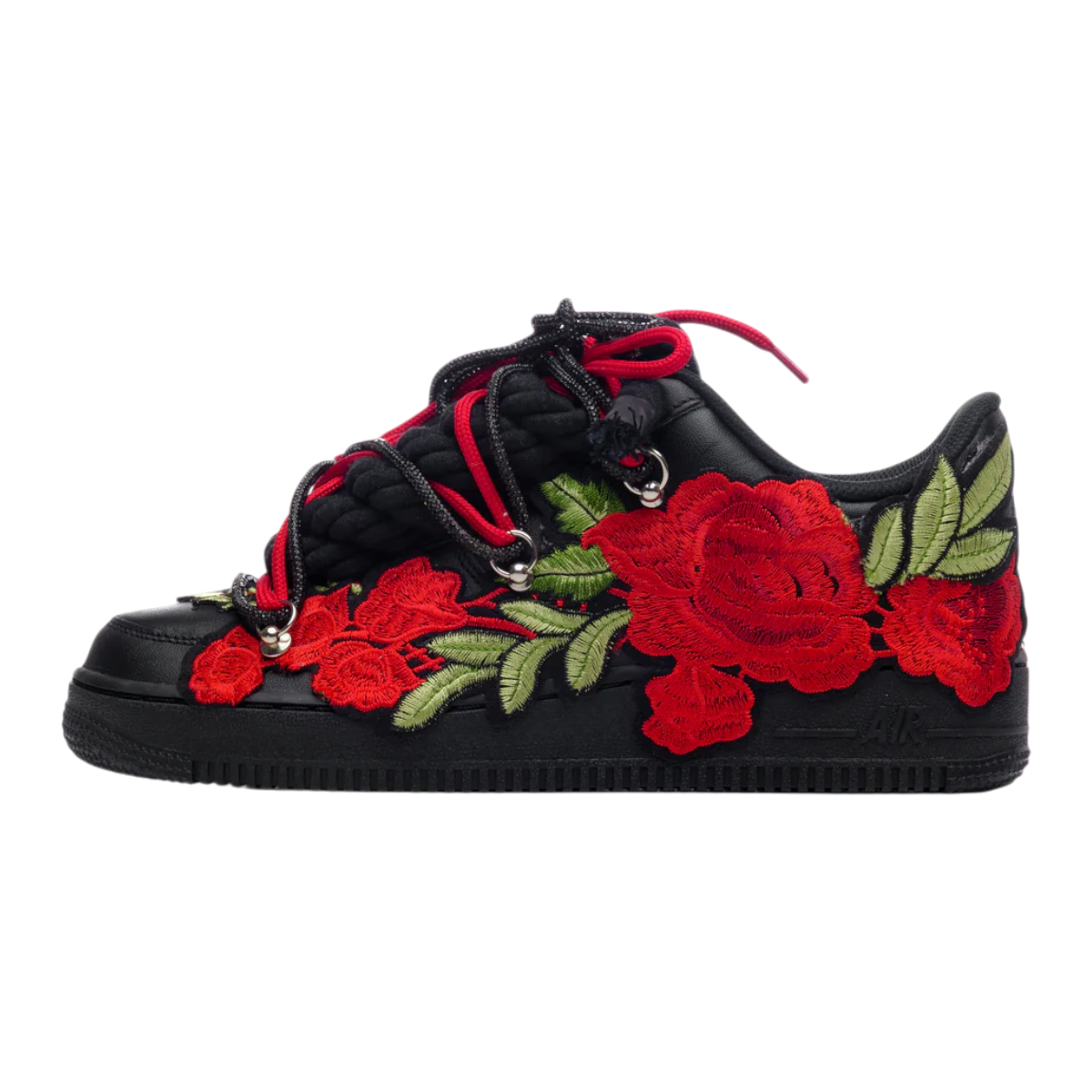 Custom Air Force 1 Black "Red Flower"