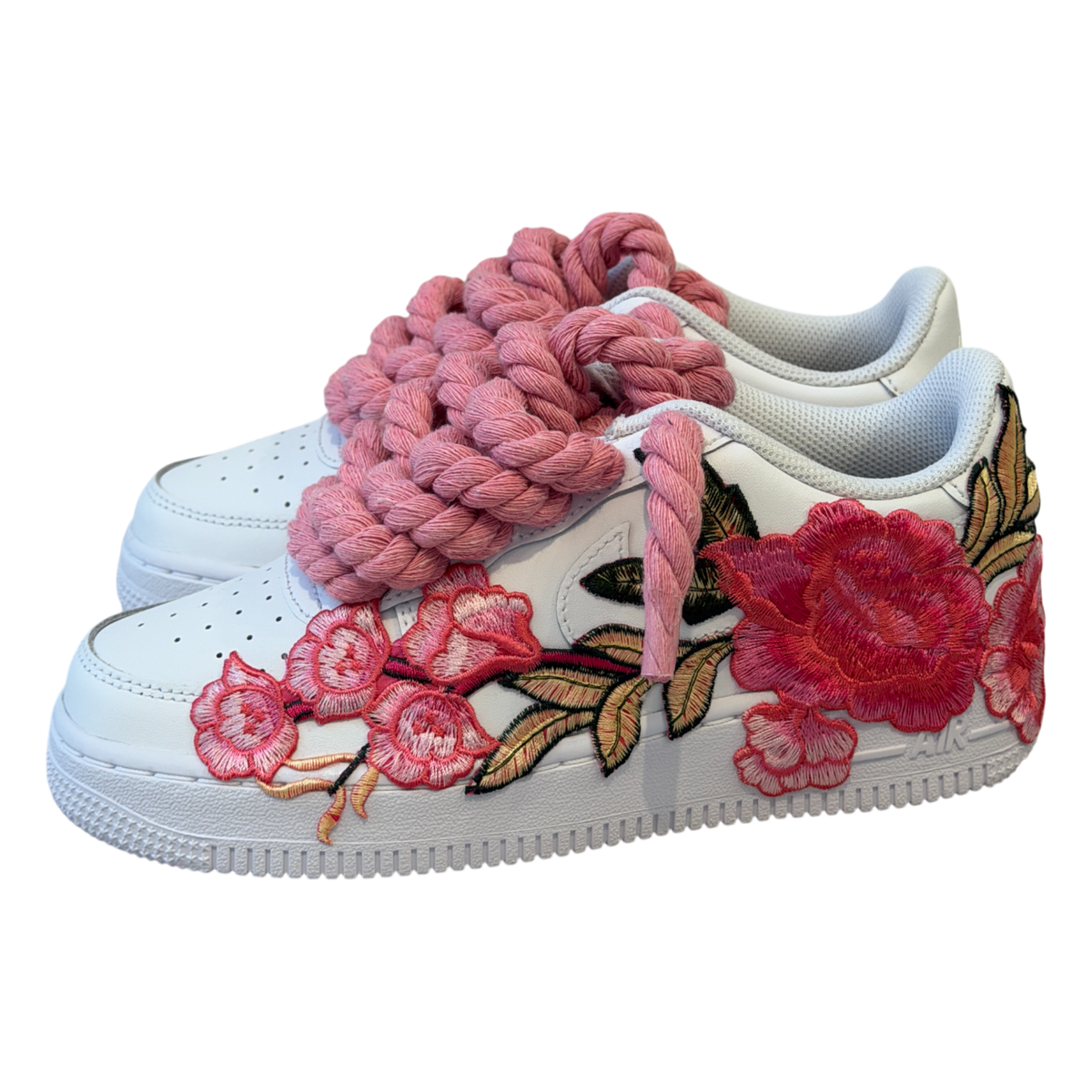 Custom Air Force 1 White "Pink Flower"