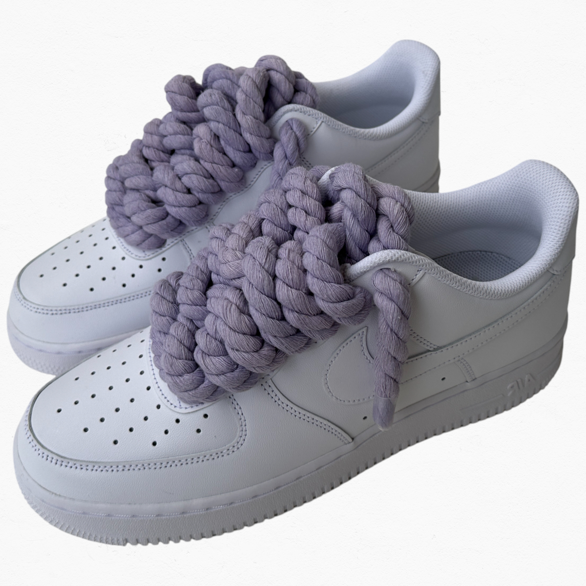 Custom Air Force 1 White "Purple Rope Lace"