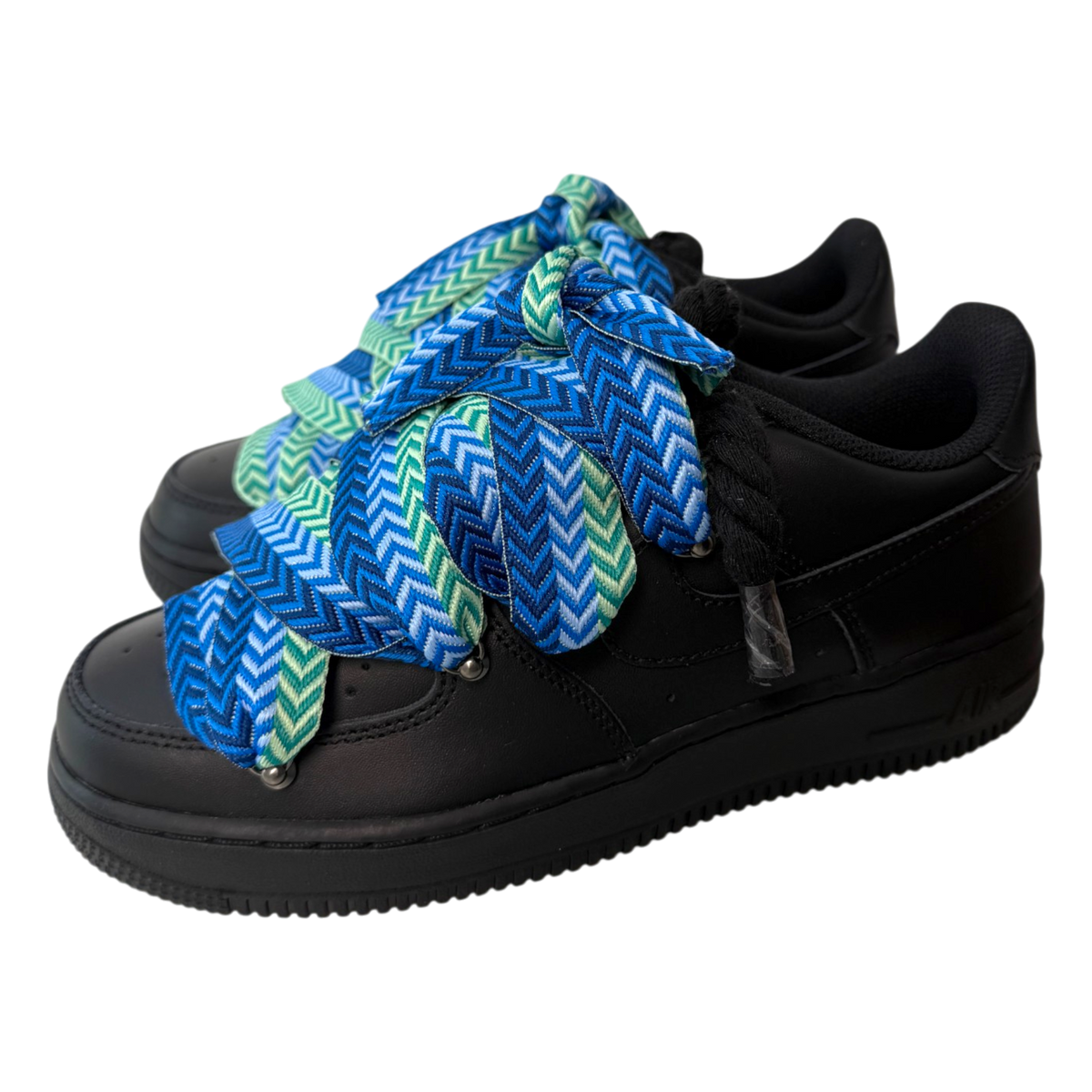Custom Air Force 1 Black "Blue Lanvin"