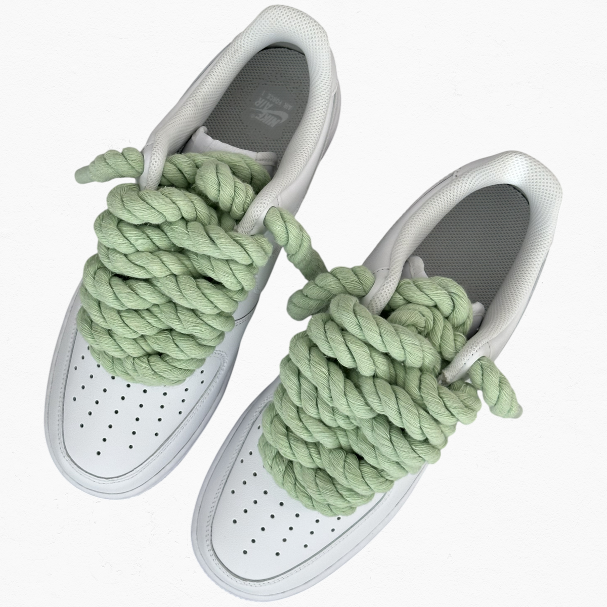 Custom Air Force 1 Low "Pastel Green Rope Lace"