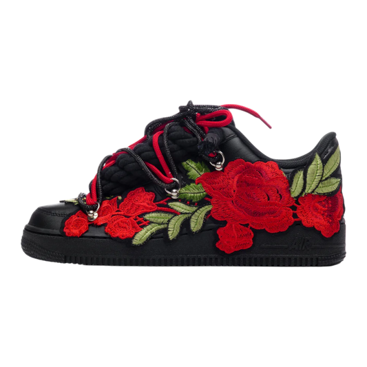 Nike Air Force 1 Black "Red Flower"
