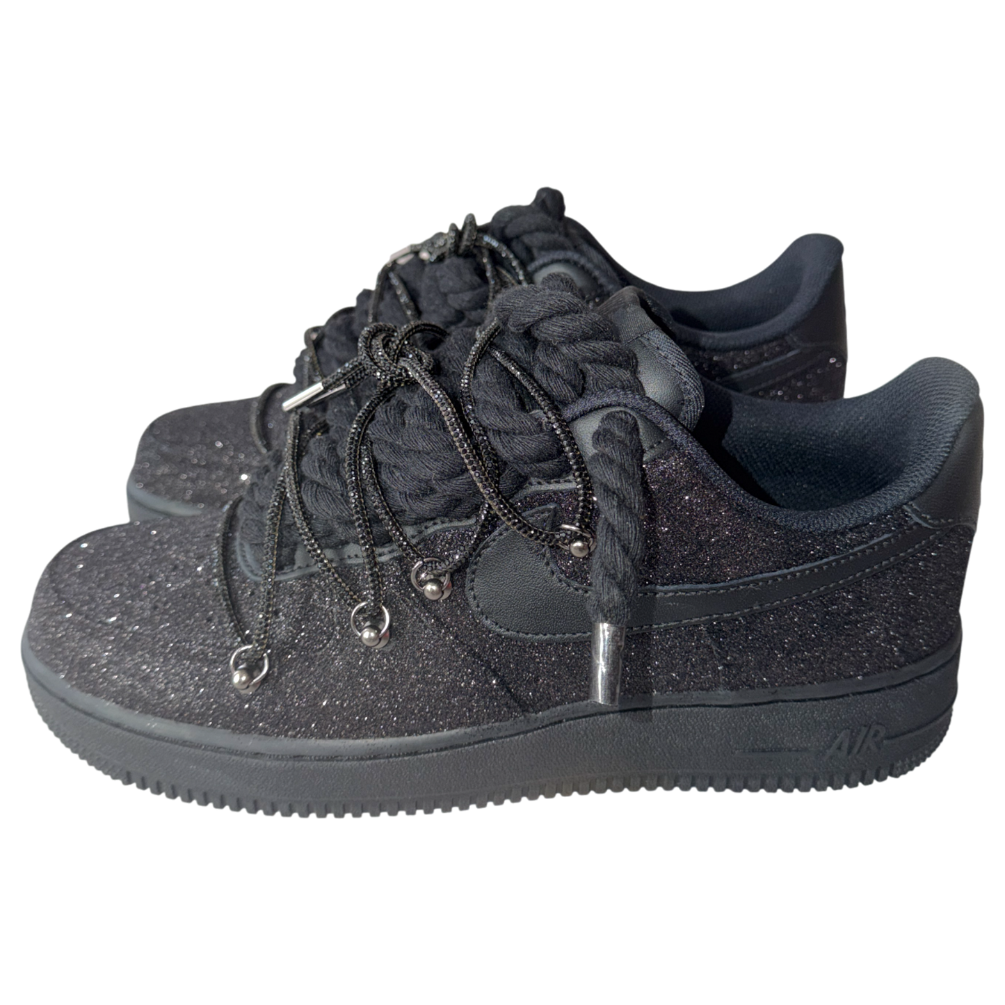 Nike Air Force 1 Black "Glitter Overlace"
