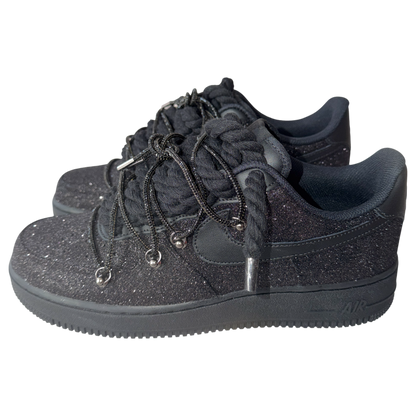 Nike Air Force 1 Black "Glitter Overlace"