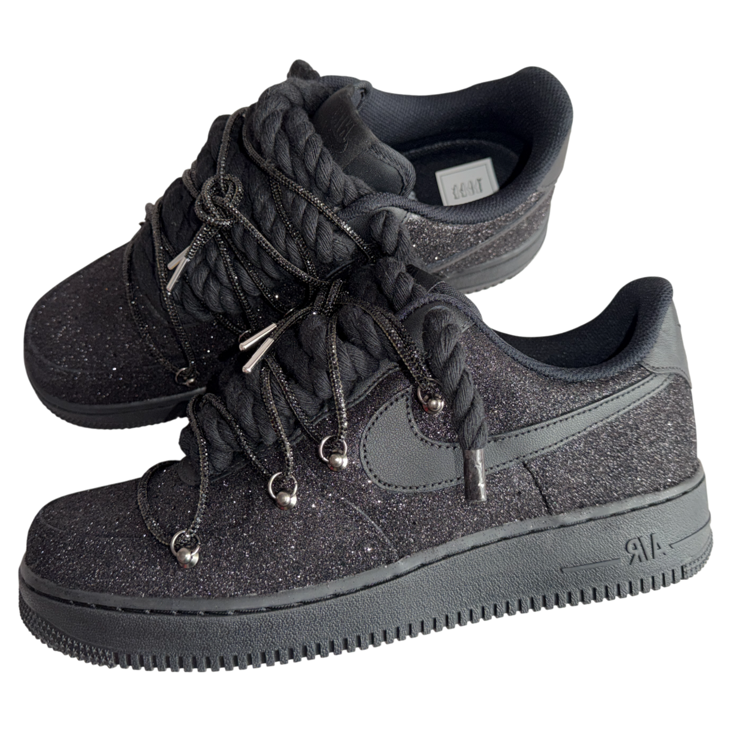 Nike Air Force 1 Black "Glitter Overlace"
