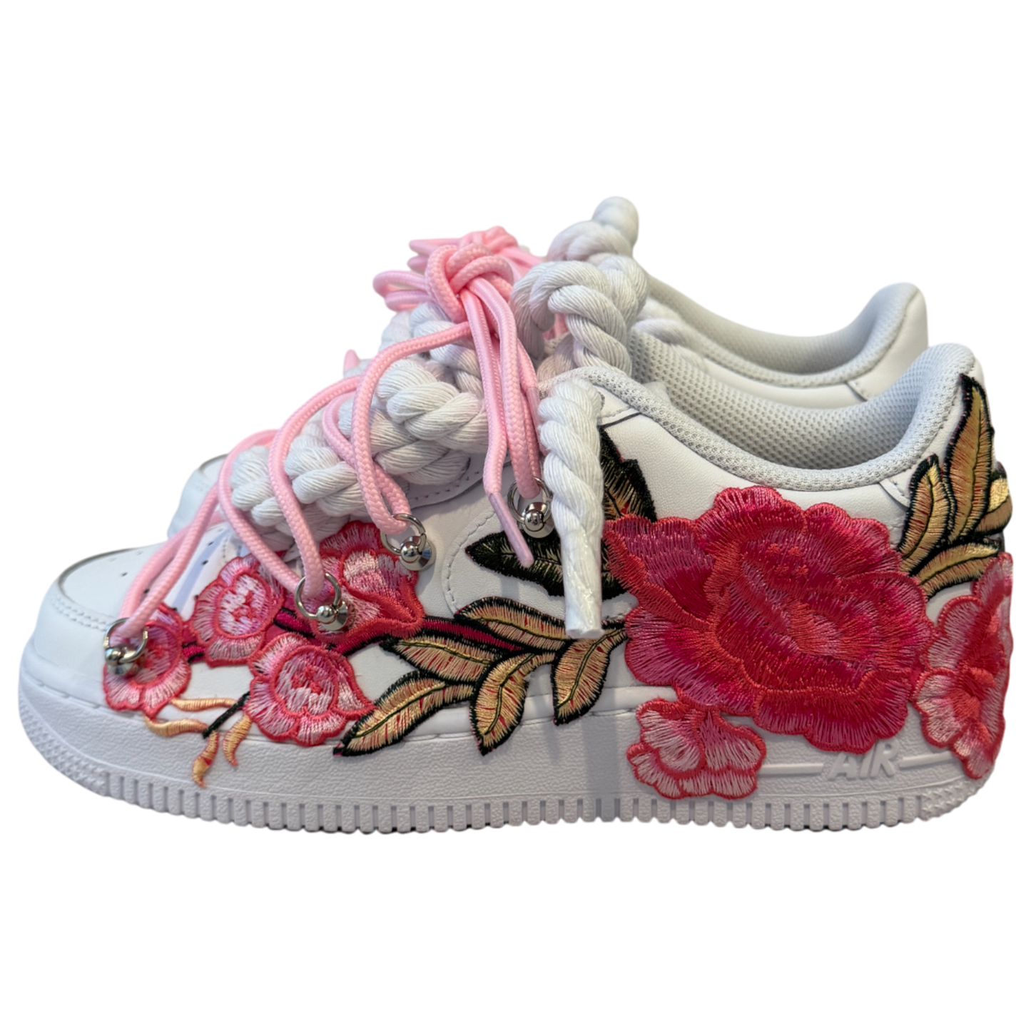 Nike Air Force 1 White "Pink Flower Overlace"