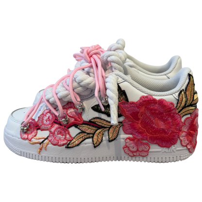 Nike Air Force 1 White "Pink Flower Overlace"