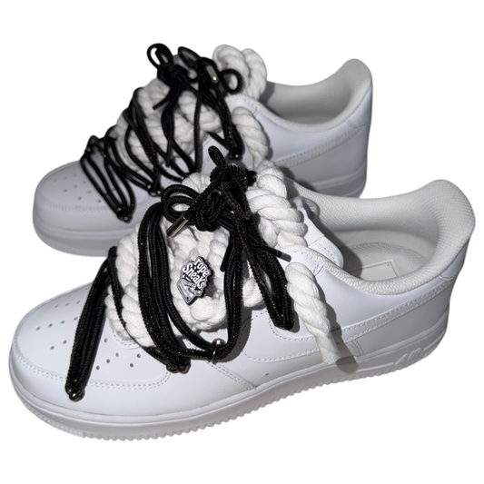 Custom Air Force 1 White "Black Diamond Overlace"