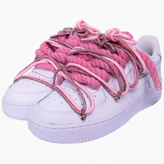 Nike Air Force 1 White "Pink Diamond Overlace"