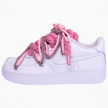 Nike Air Force 1 White "Pink Diamond Overlace"