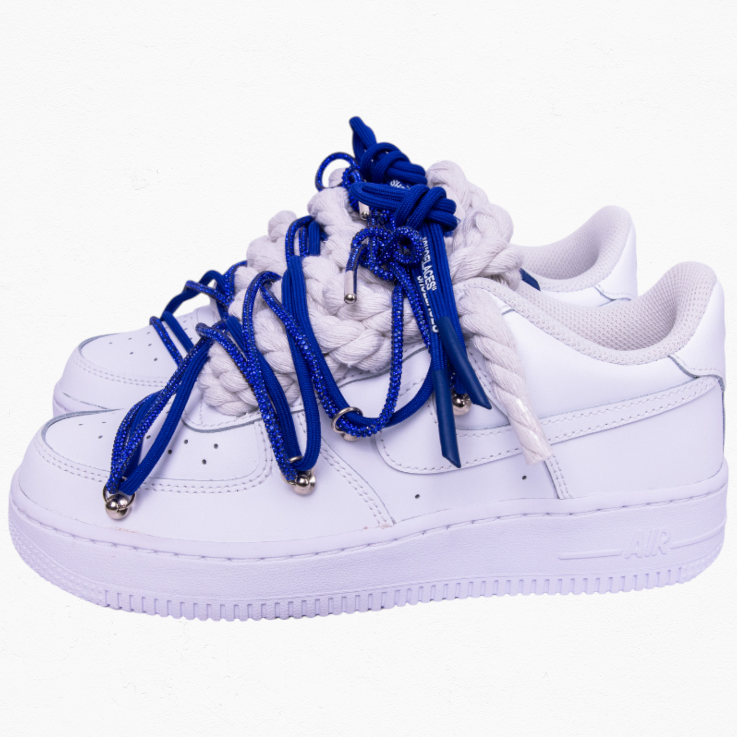 Nike Air Force 1 White "Blue Diamond Overlace"