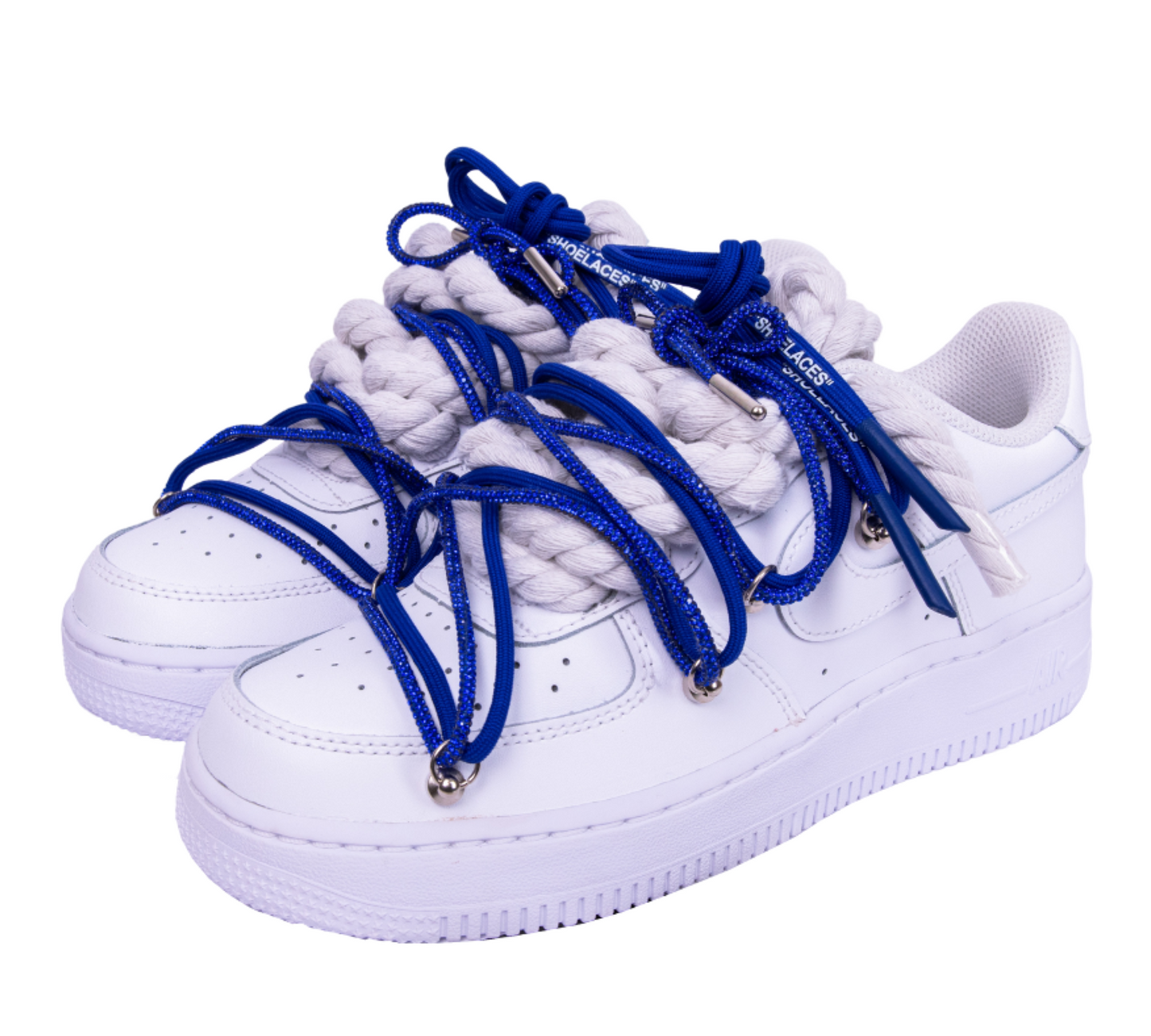 Nike Air Force 1 White "Blue Diamond Overlace"