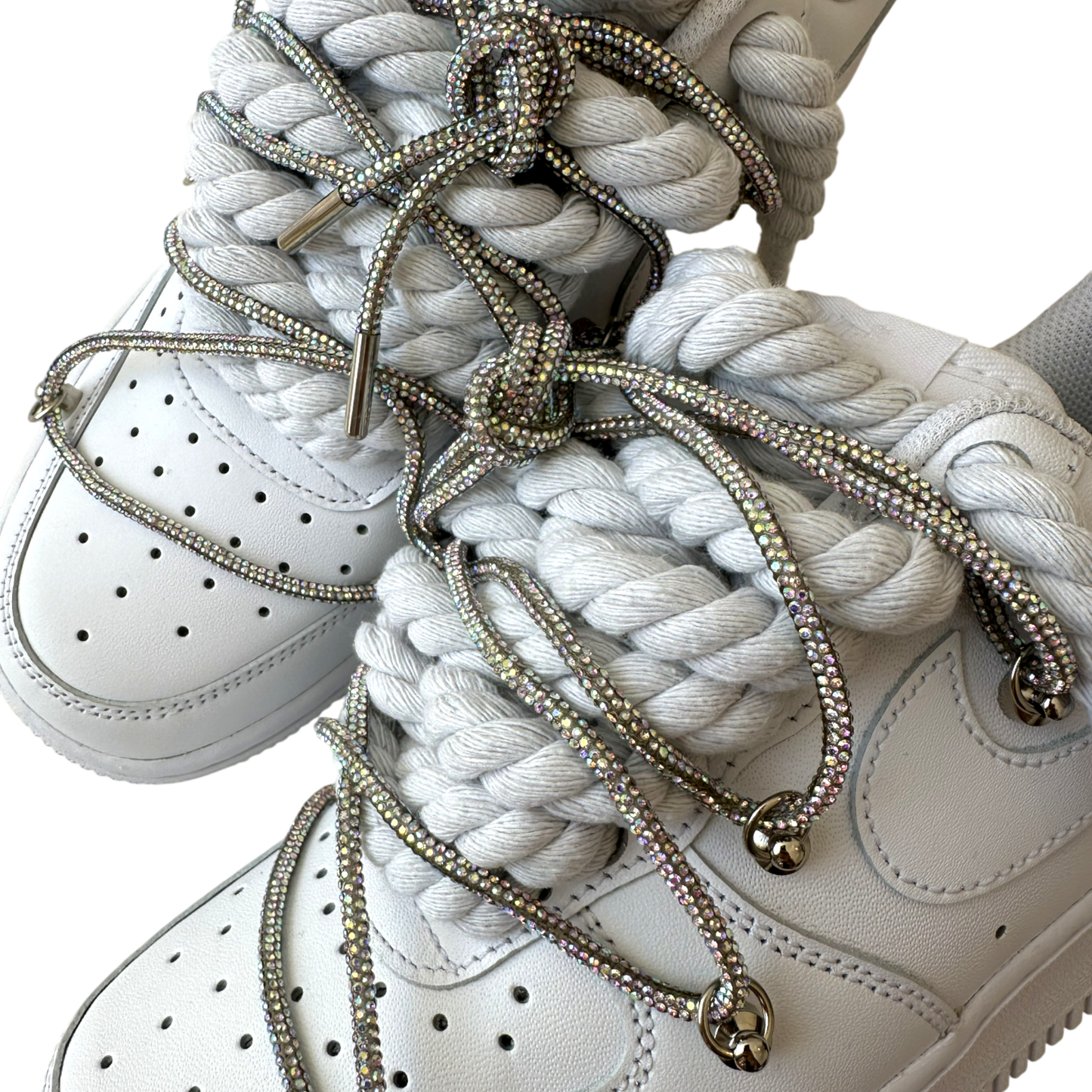 Nike Air Force 1 White "Multicolor Diamond Overlace"