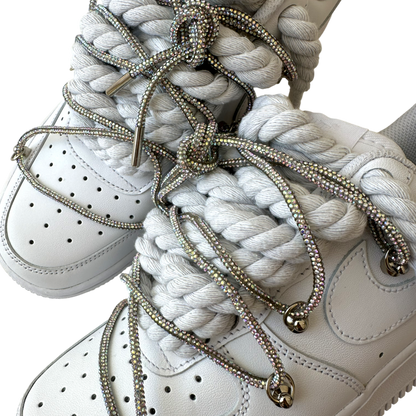 Nike Air Force 1 White "Multicolor Diamond Overlace"