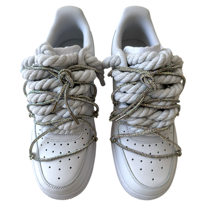 Nike Air Force 1 White "Multicolor Diamond Overlace"
