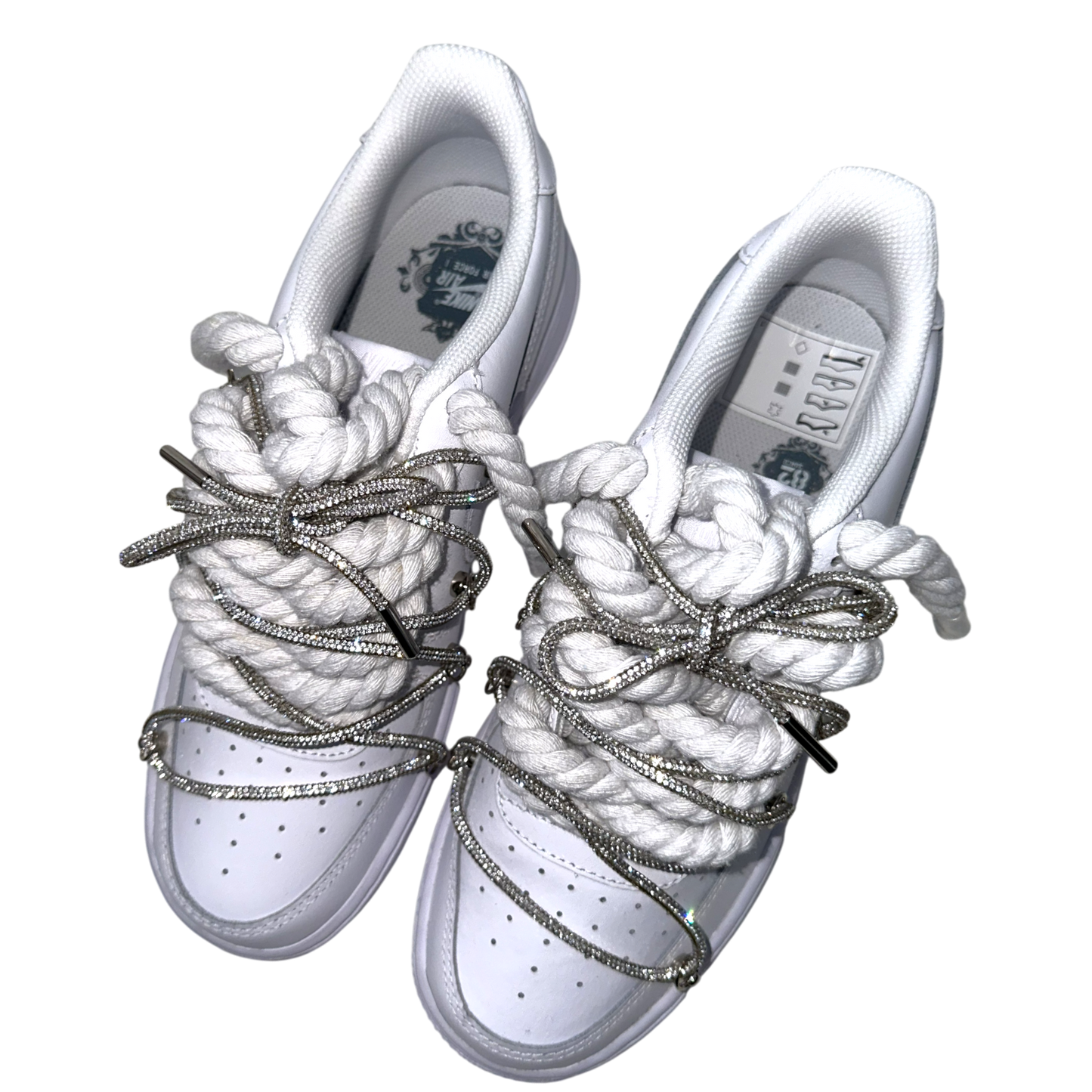Nike Air Force 1 White "Silver Diamond Overlace"